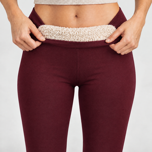 Matilde gevoerde legging in bordeaux met teddyvoering