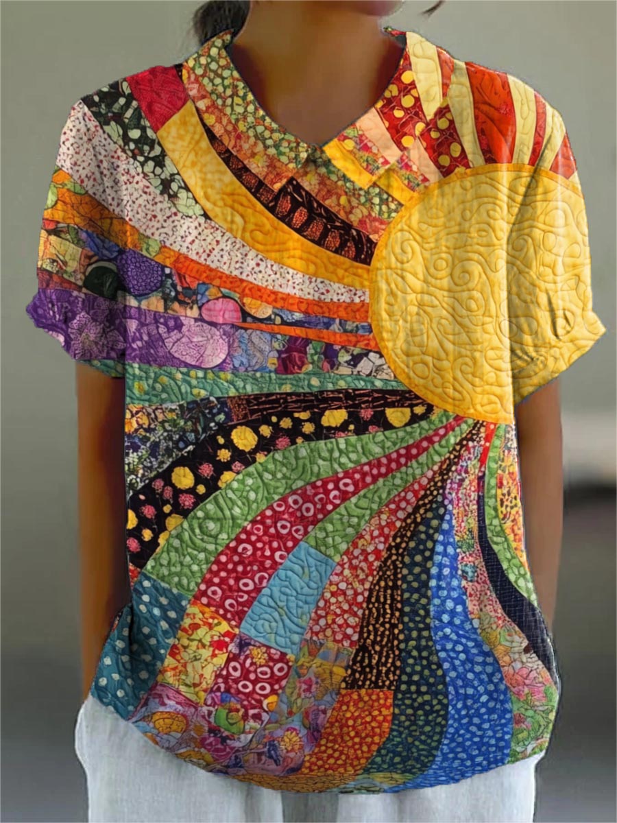 Marianna | Sunburst patchwork blouse