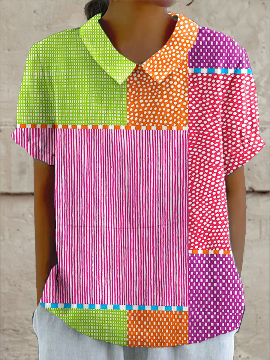 Eleonora | Kleurrijk patchwork blouse