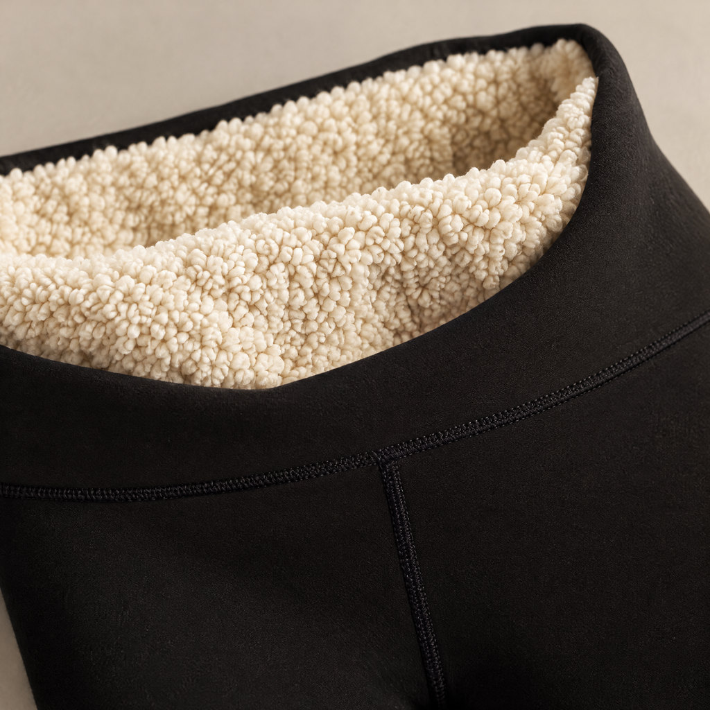 Close-up van de teddyvoering van de Matilde gevoerde legging