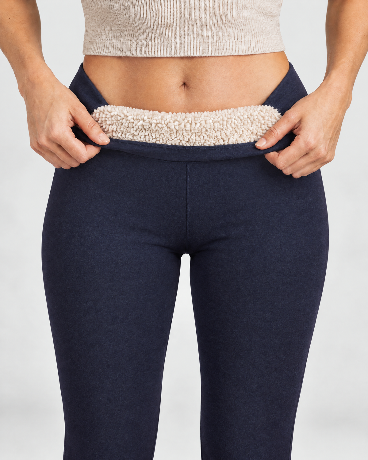 Matilde gevoerde legging in marineblauw met teddyvoering