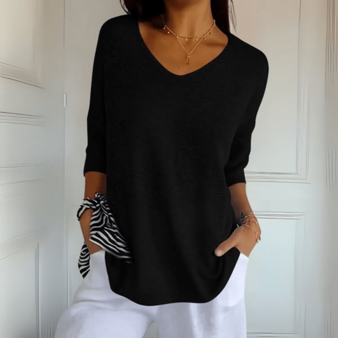Barbara V-hals top | Zacht, elegant, altijd goed
