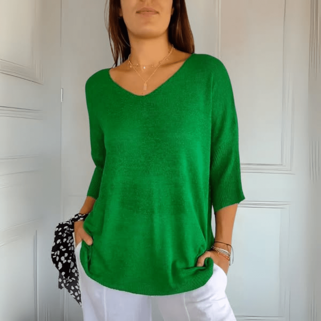 Barbara V-hals top | Zacht, elegant, altijd goed