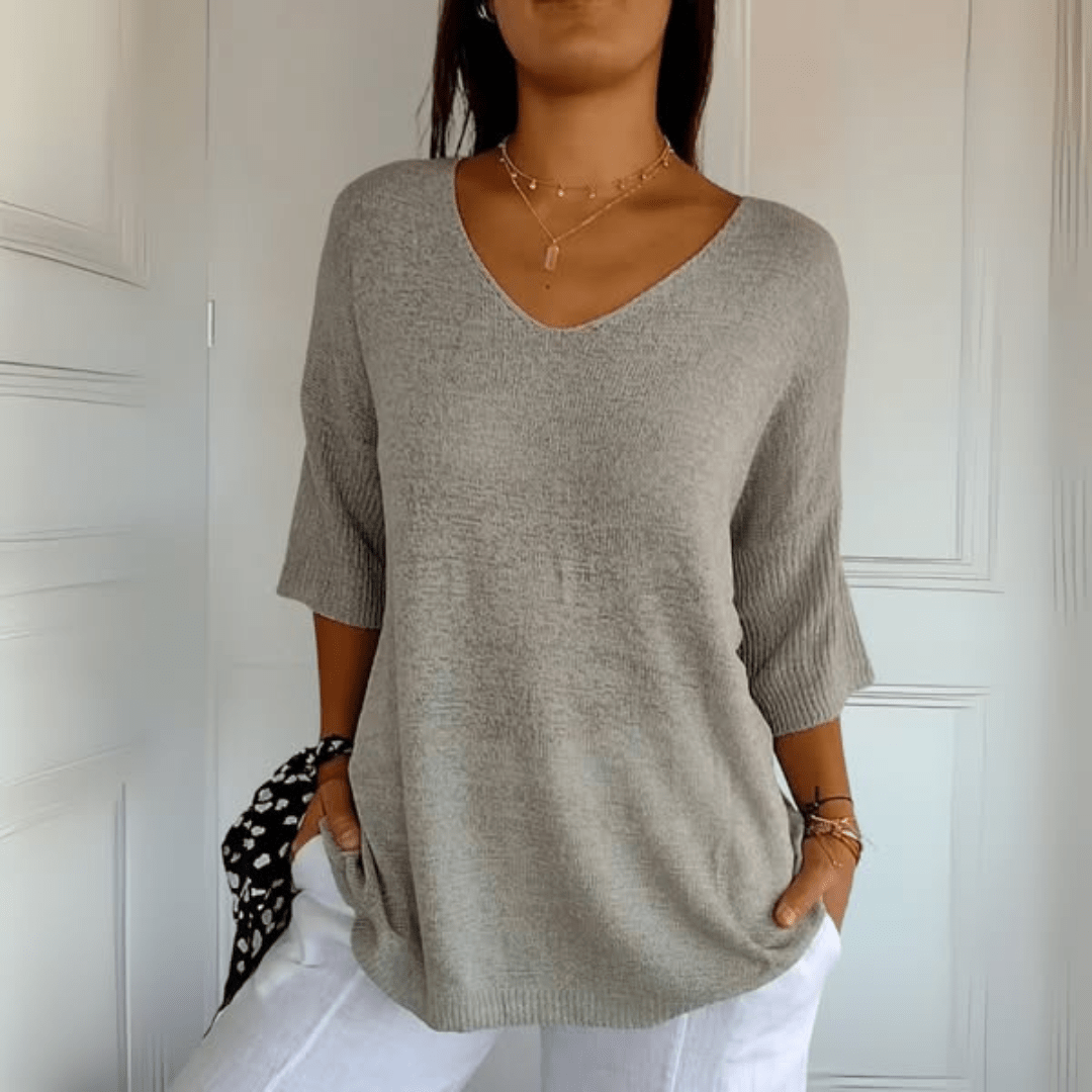 Barbara V-hals top | Zacht, elegant, altijd goed