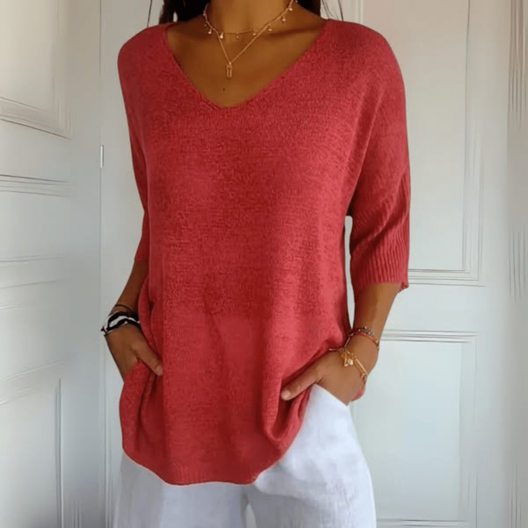 Barbara V-hals top | Zacht, elegant, altijd goed