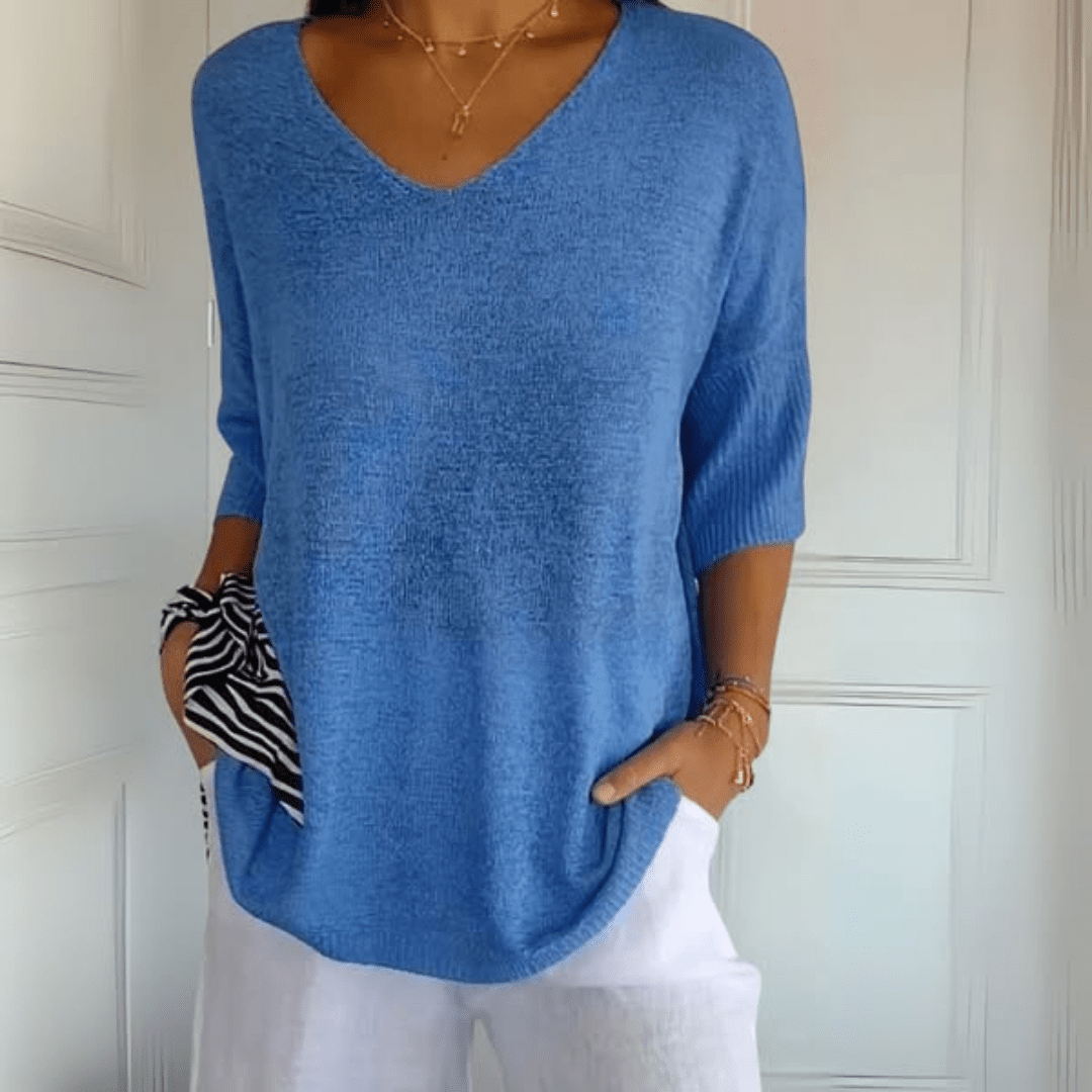 Barbara V-hals top | Zacht, elegant, altijd goed