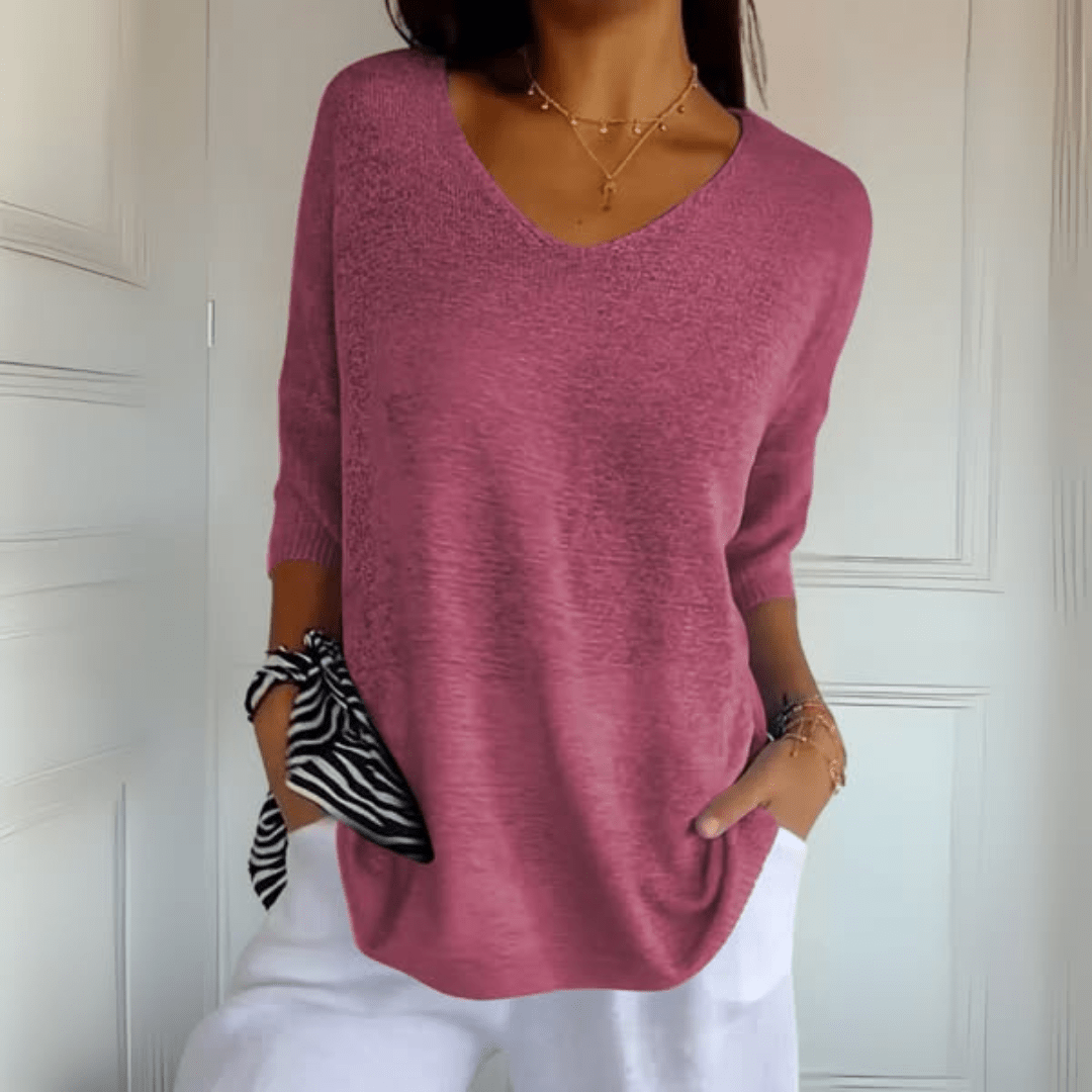 Barbara V-hals top | Zacht, elegant, altijd goed