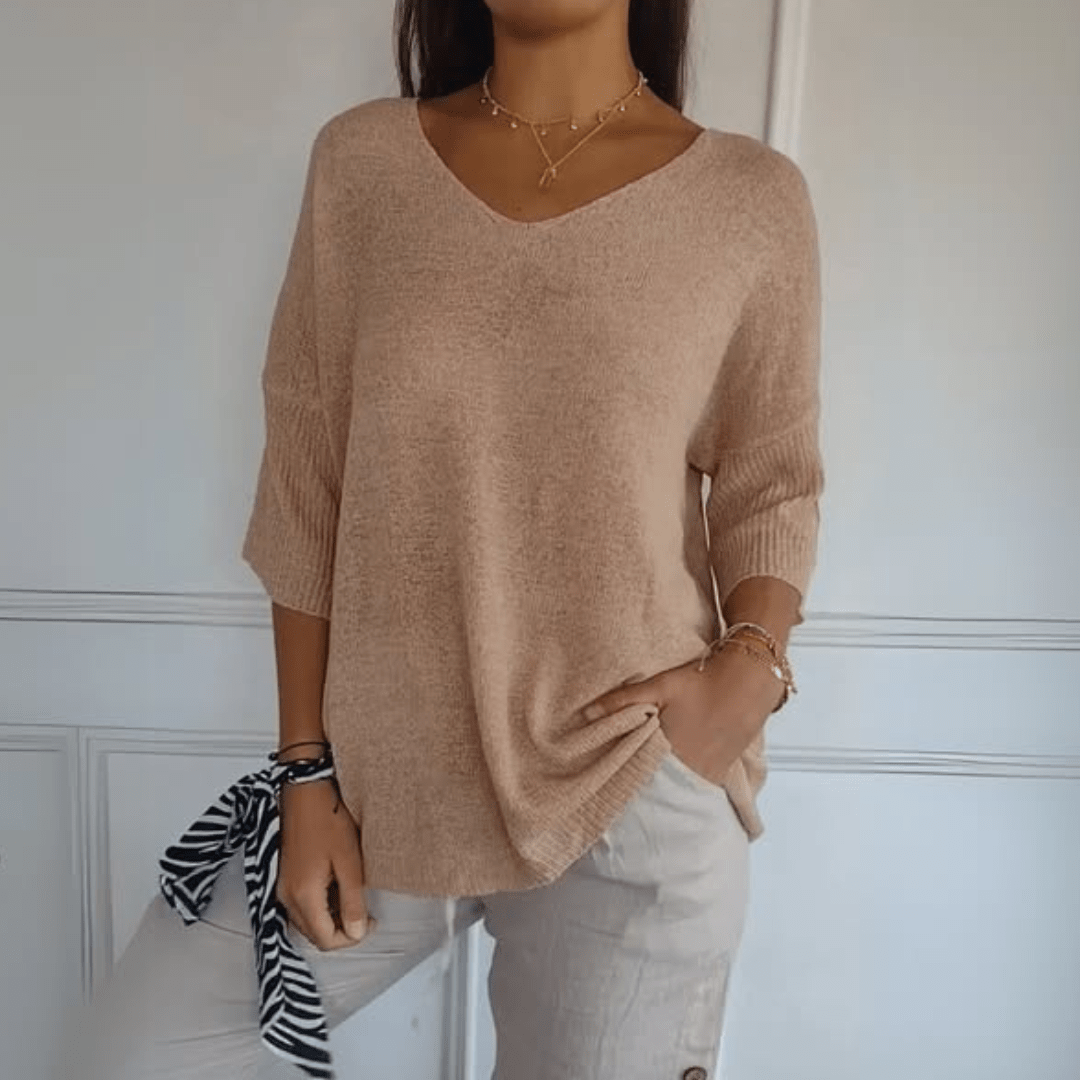 Barbara V-hals top | Zacht, elegant, altijd goed