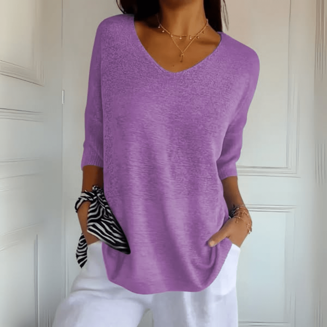 Barbara V-hals top | Zacht, elegant, altijd goed