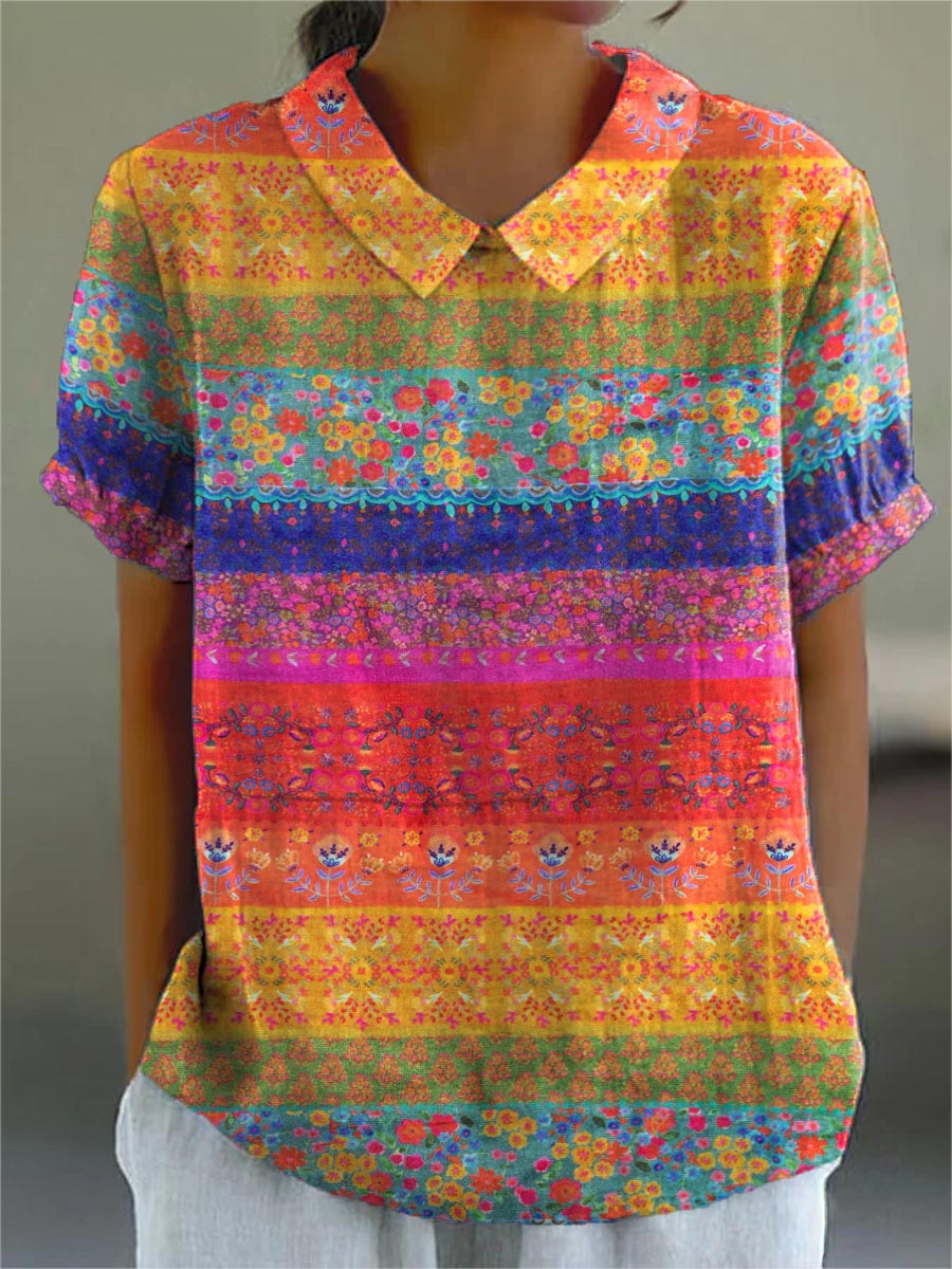 Susanna | Gestreept bloemen blouse