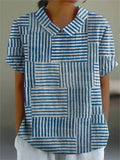 Liliana | Gestreept patchwork blouse