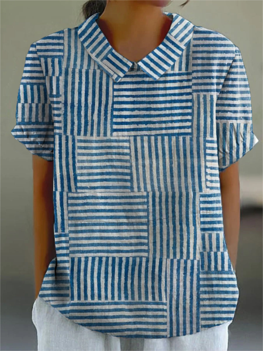 Liliana | Gestreept patchwork blouse