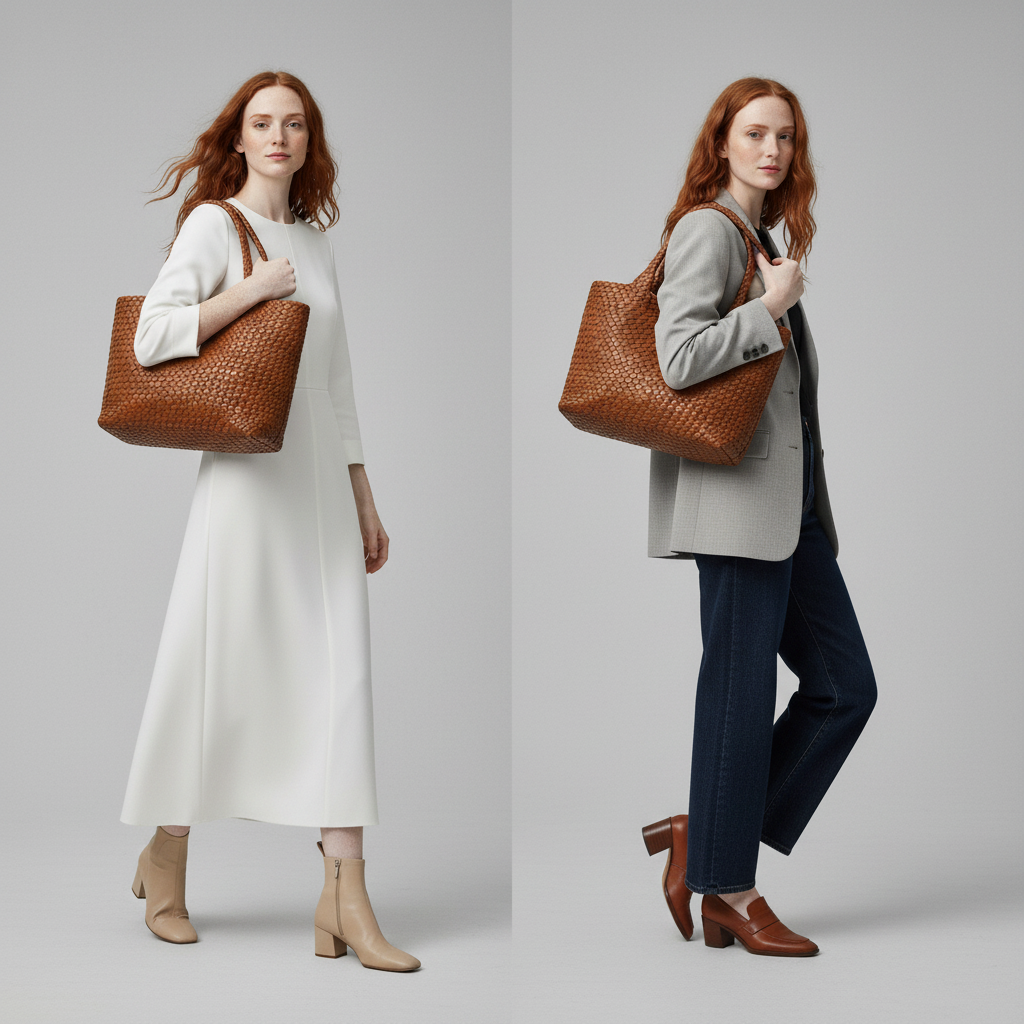 Lana Handgeweven Leren Tas